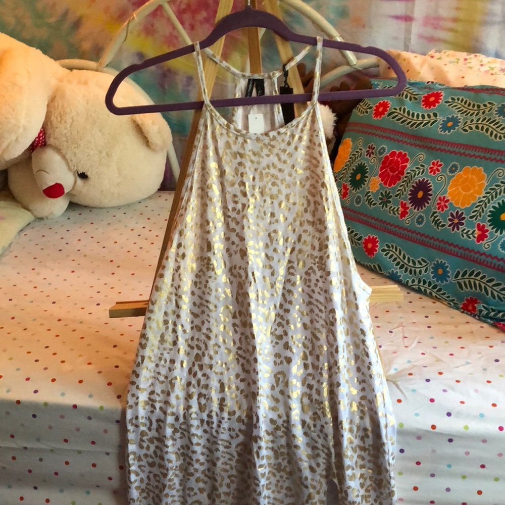 Gold cheetah print dress